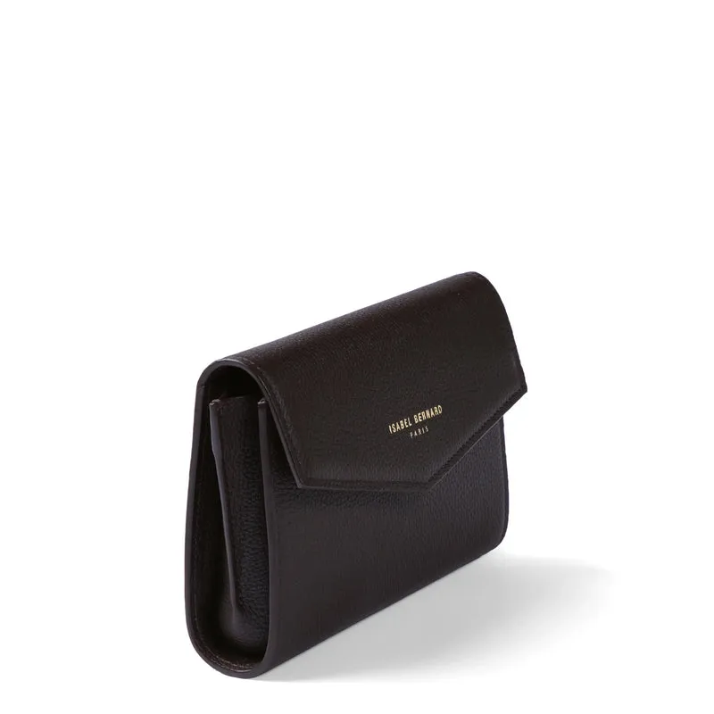 Isabel Bernard Honoré Lina Donkerbruine Clutch Met Afneembare Schouderketting IB21135-031