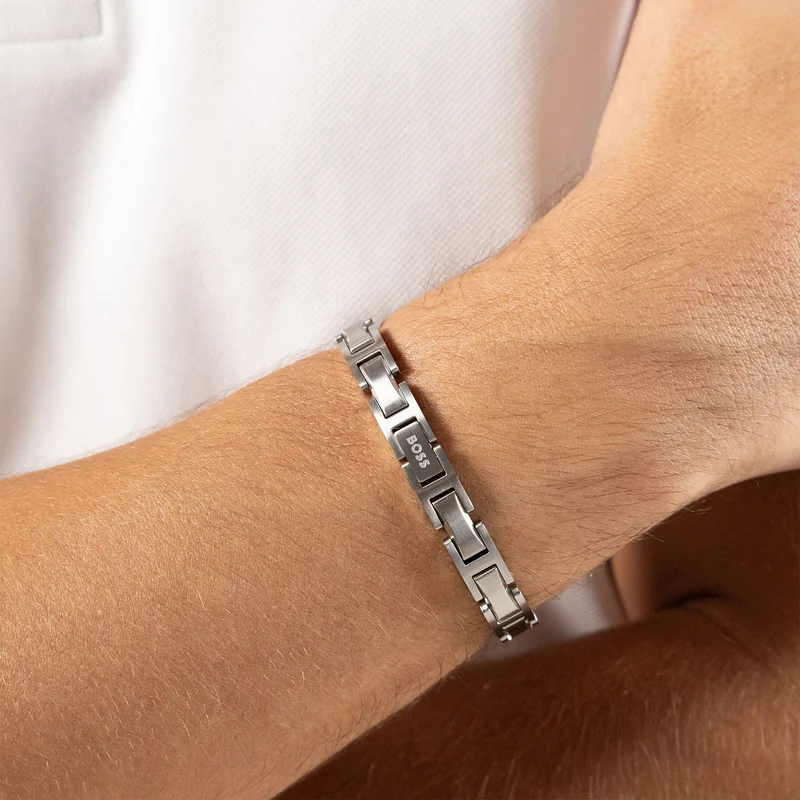 Hugo Boss Roestvrij Staal Zilverkleurige Heren Schakelarmband HBJ1580792