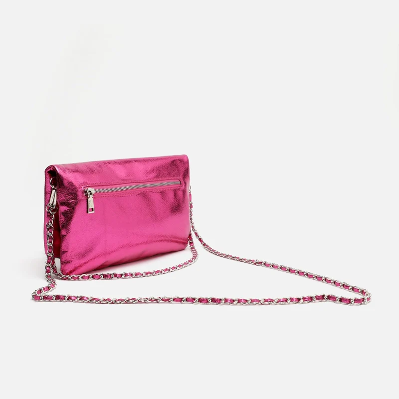 Nagiva bolso bandolera de fiesta con doble correa y acabado metalizado ED.