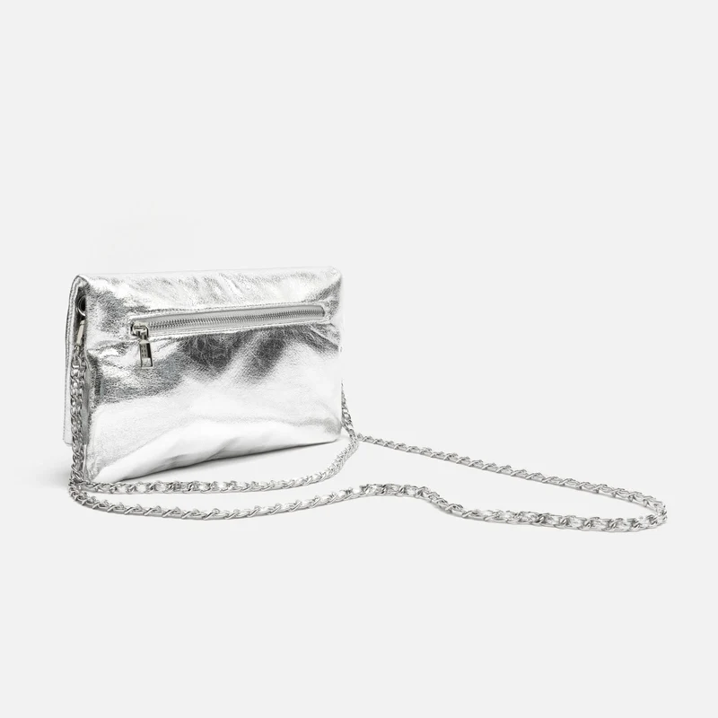 Nagiva bolso bandolera de fiesta con doble correa y acabado metalizado ED.