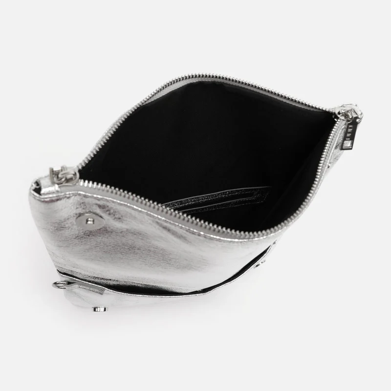 Nagiva bolso bandolera de fiesta con doble correa y acabado metalizado ED.