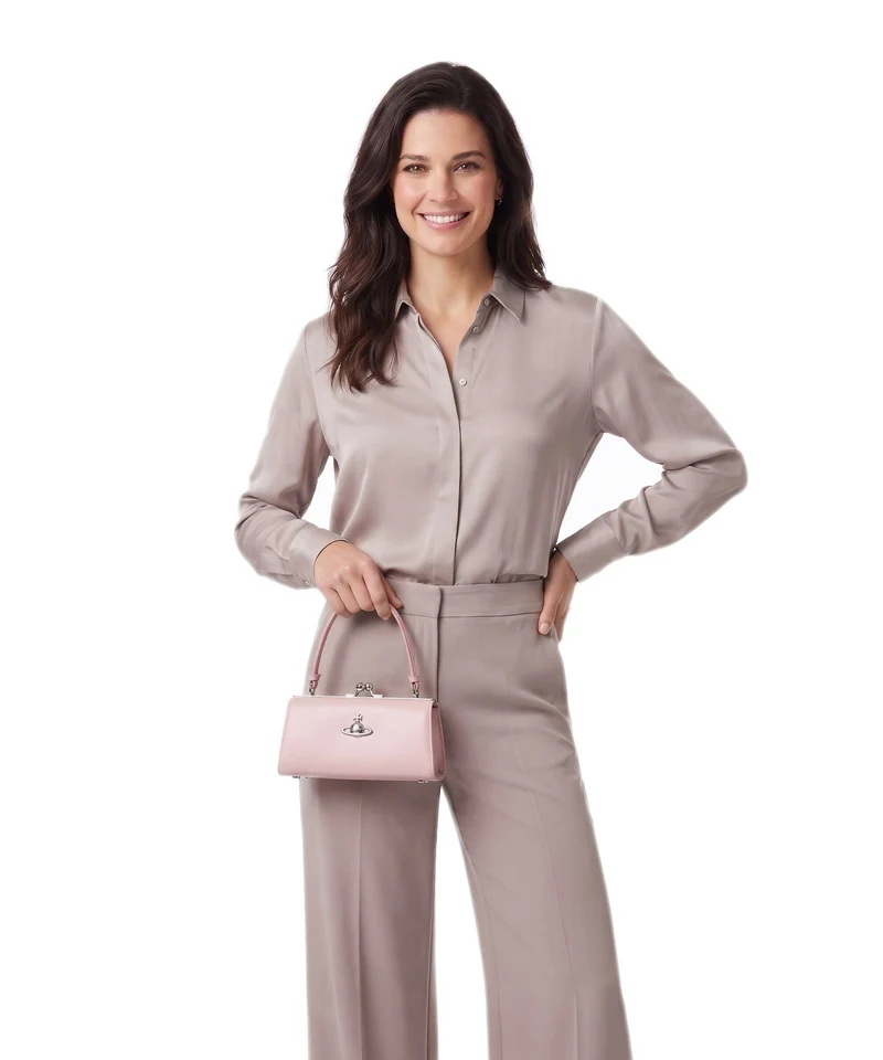 Vivienne Westwood Doll Frame Smooth XL Bolso de mano pastel pink