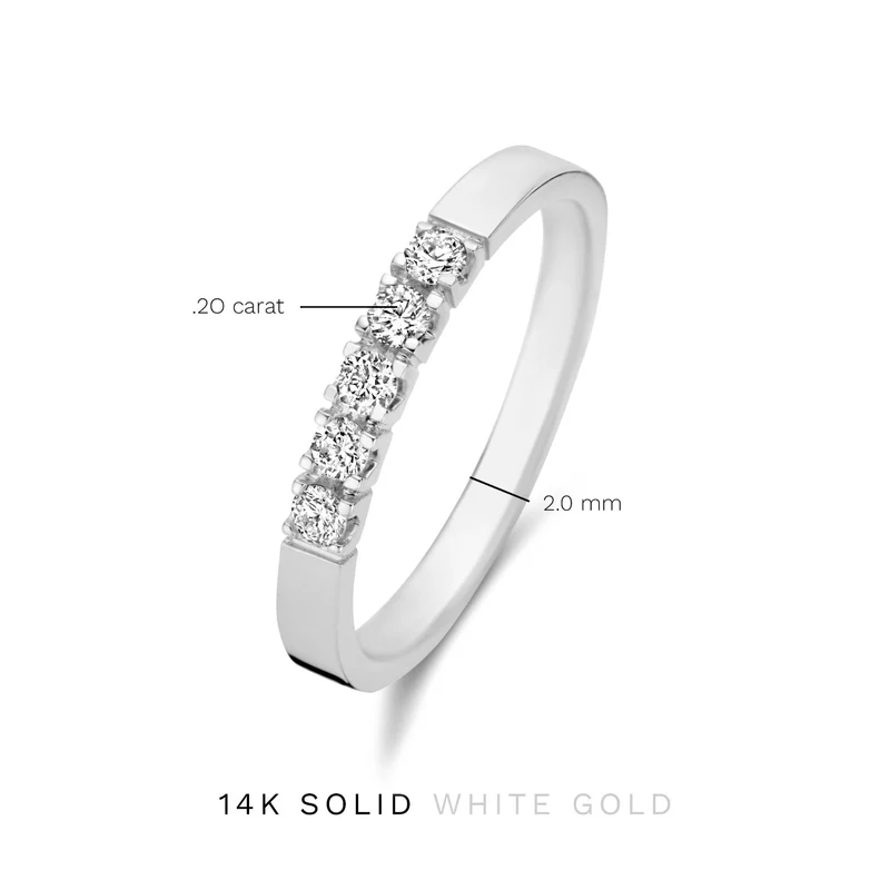 Isabel Bernard De la Paix Madeline 14 karaat witgouden ring | diamant 0.20 ct | IBD330019-48