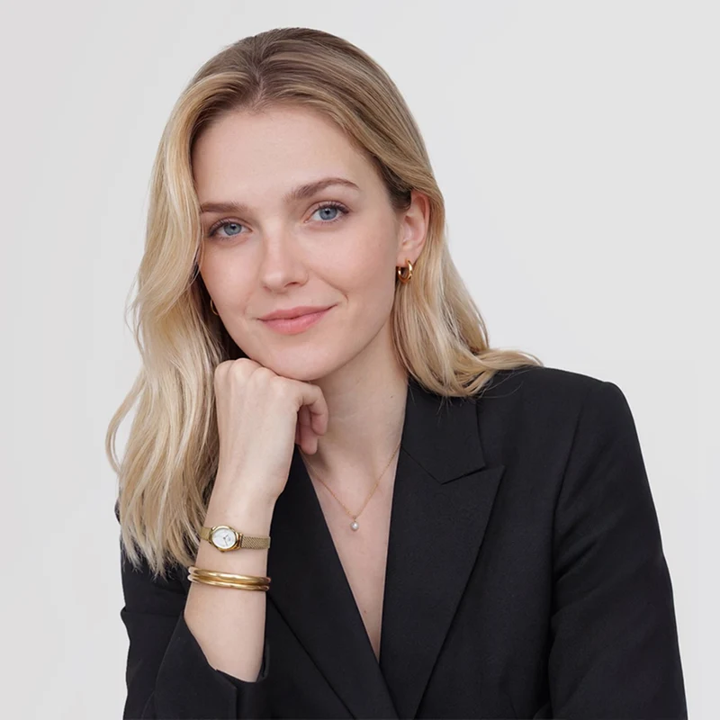Daniel Wellington Ophelia Mini Mesh Witte Goudkleurige Dameshorloge DW00100939