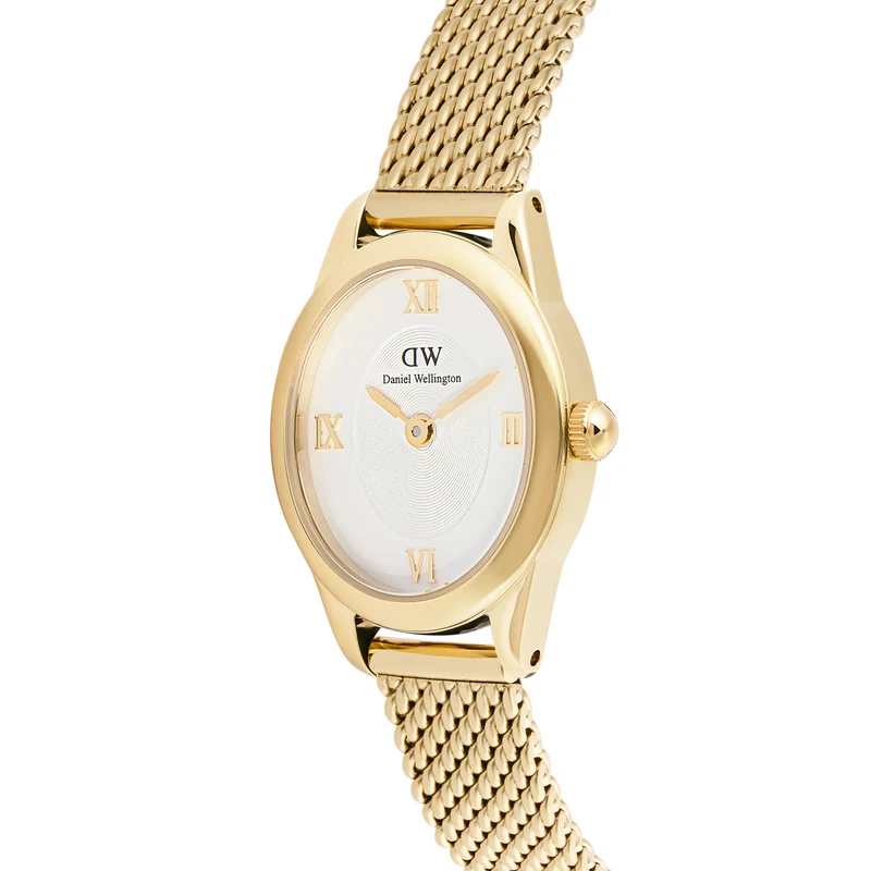 Daniel Wellington Ophelia Mini Mesh Witte Goudkleurige Dameshorloge DW00100939