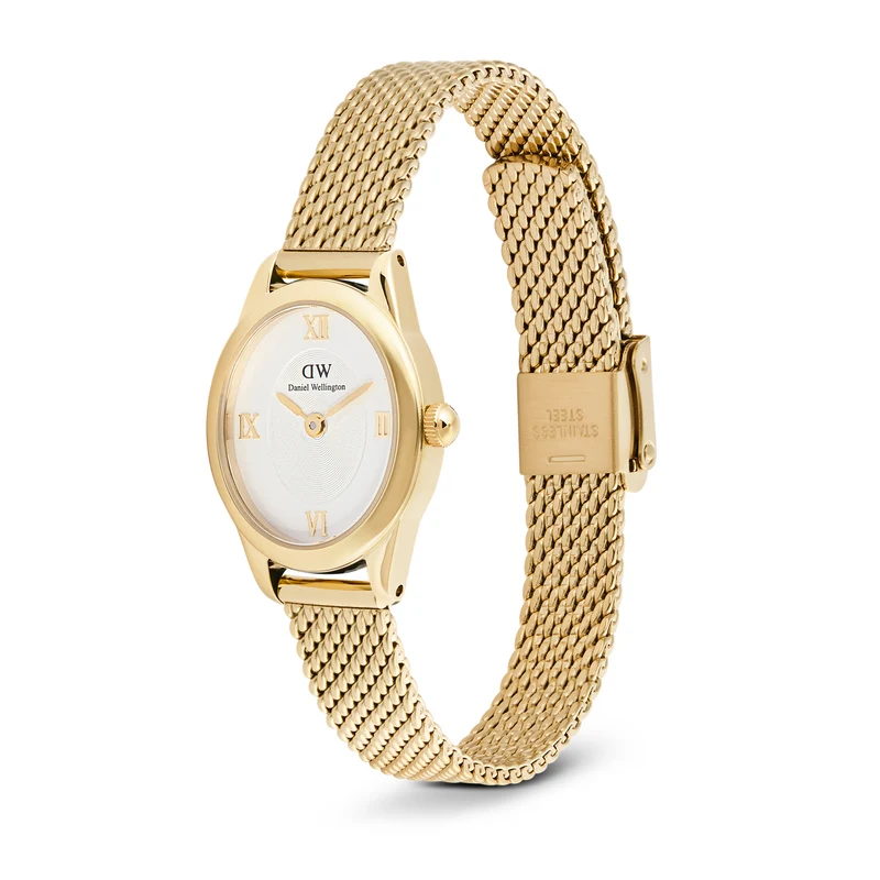 Daniel Wellington Ophelia Mini Mesh Witte Goudkleurige Dameshorloge DW00100939