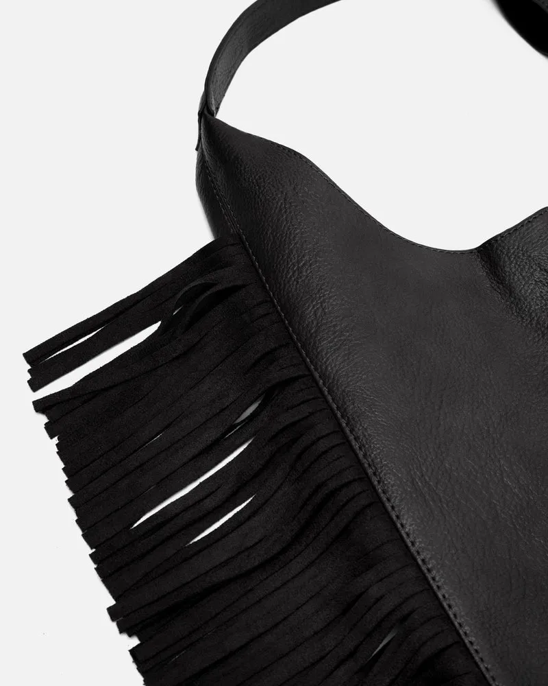Frinpo bolso hobo con neceser extraíble y detalle flecos