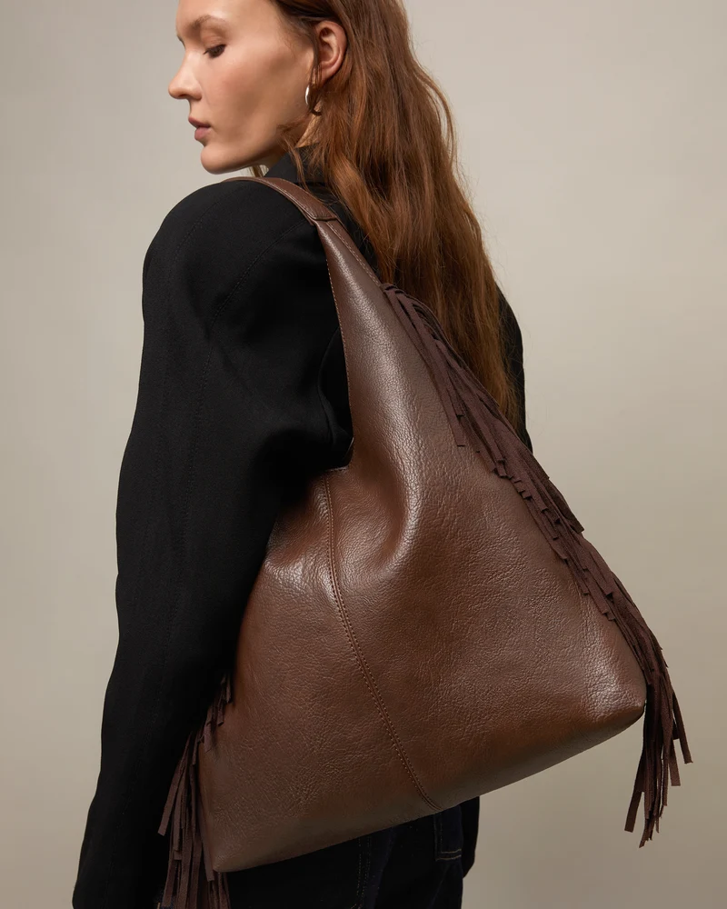 Frinpo bolso hobo con neceser extraíble y detalle flecos