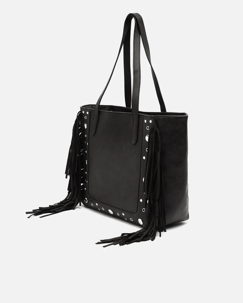 Catrinas bolso shopper grande con detalles metálicos y flecos