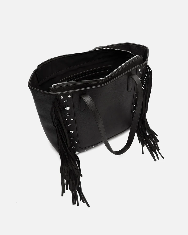 Catrinas bolso shopper grande con detalles metálicos y flecos