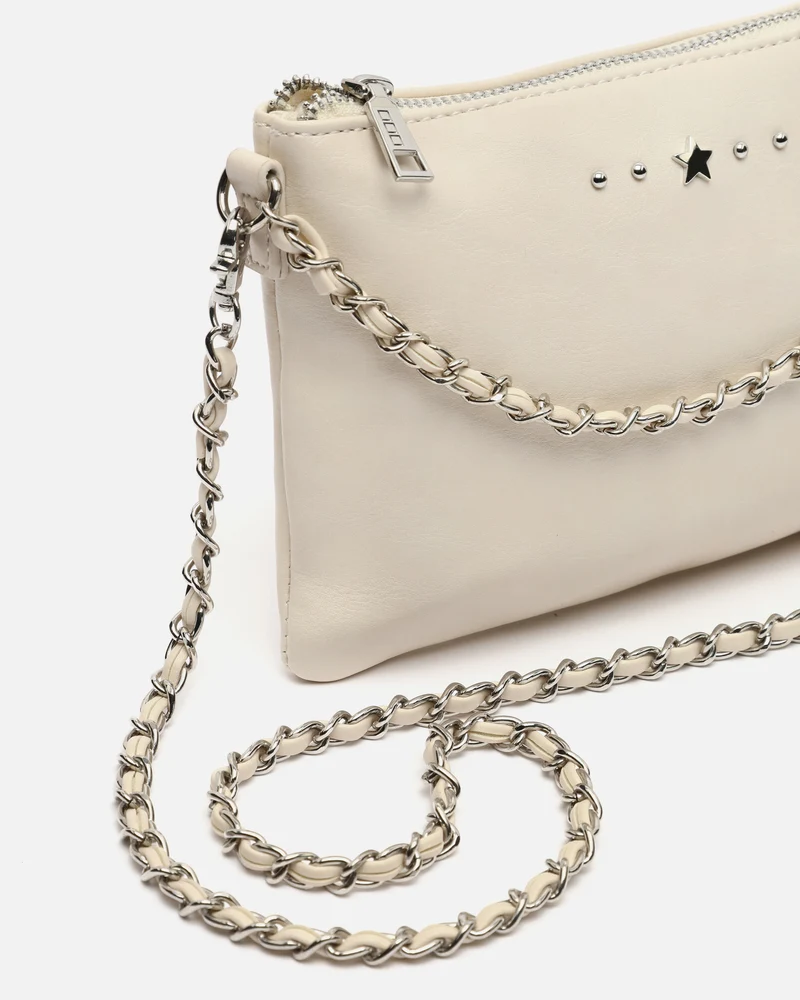 Nescofi-1 bolso bandolera de fiesta pequeño con doble cadena extraíble y detalles metálicos