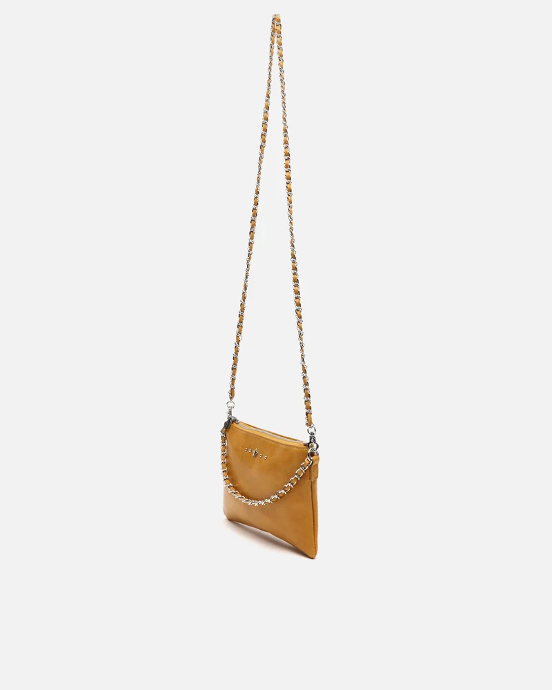 Nescofi-1 bolso bandolera de fiesta pequeño con doble cadena extraíble y detalles metálicos