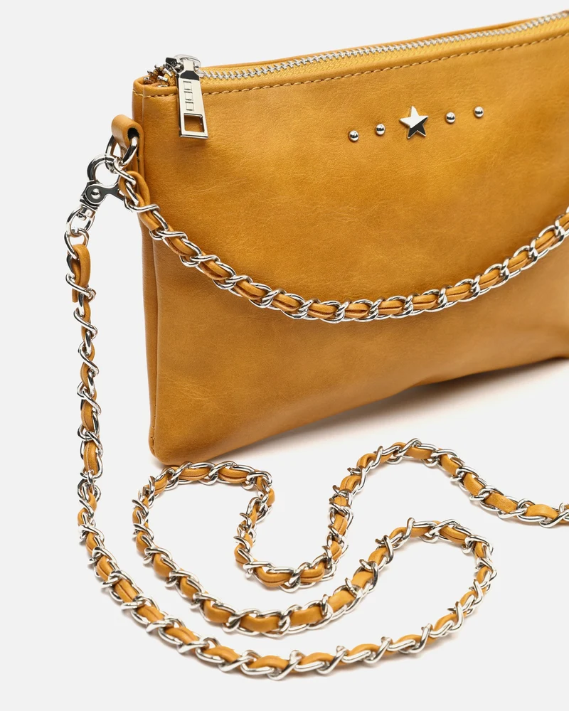 Nescofi-1 bolso bandolera de fiesta pequeño con doble cadena extraíble y detalles metálicos