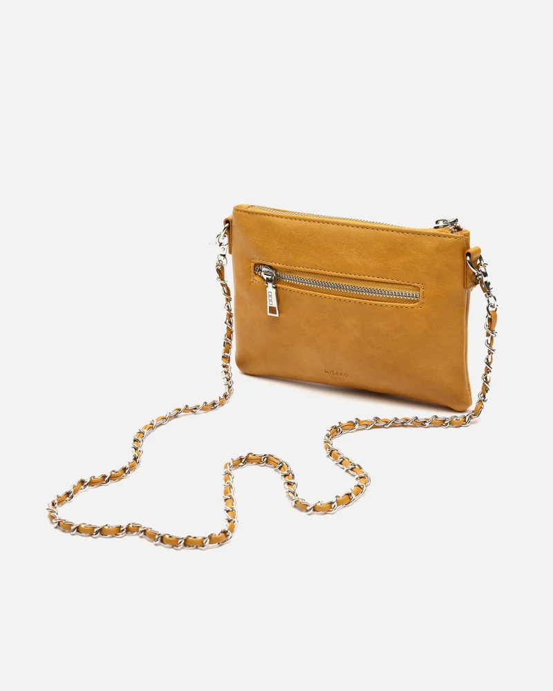 Nescofi-1 bolso bandolera de fiesta pequeño con doble cadena extraíble y detalles metálicos
