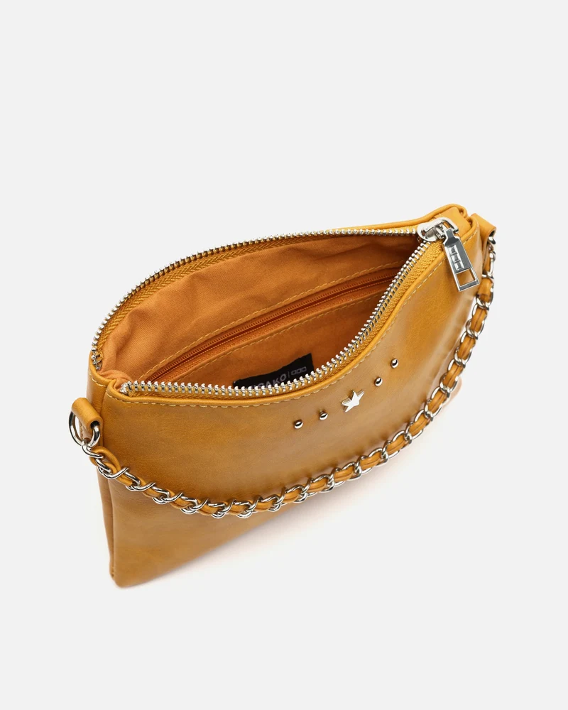 Nescofi-1 bolso bandolera de fiesta pequeño con doble cadena extraíble y detalles metálicos