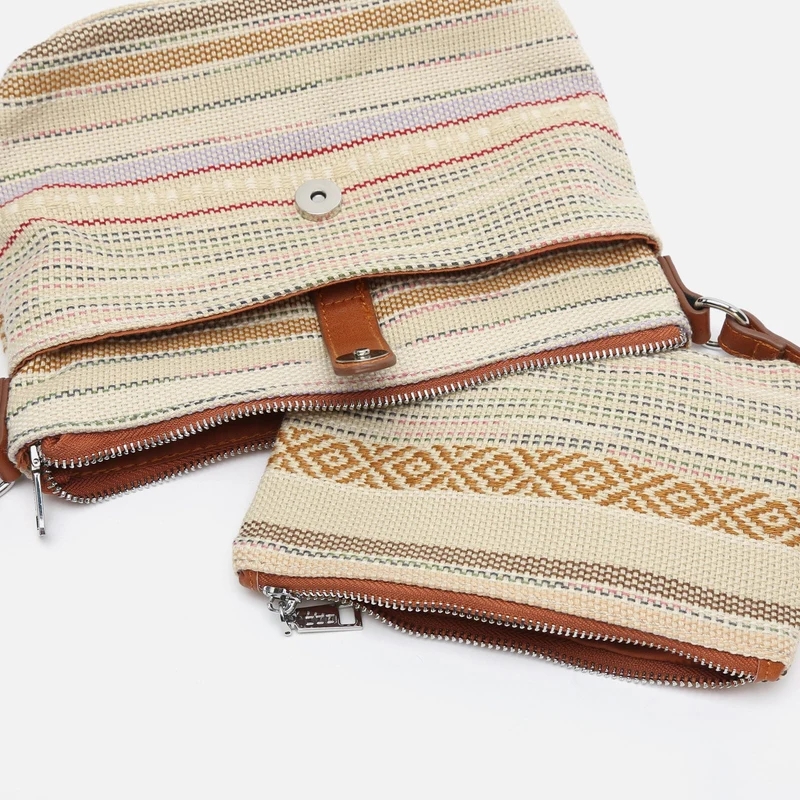 Micu bolso bandolera con estampado jacquard y neceser pequeño