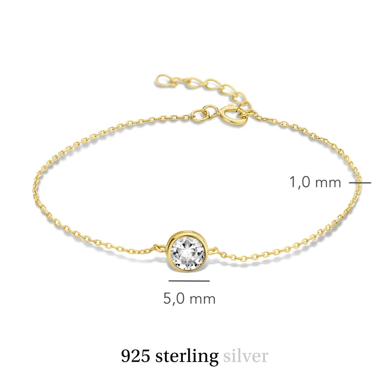 Violet Hamden Venus 925 Sterling Zilveren Gold Plated Armband met Geboortesteen VH320010-OCT