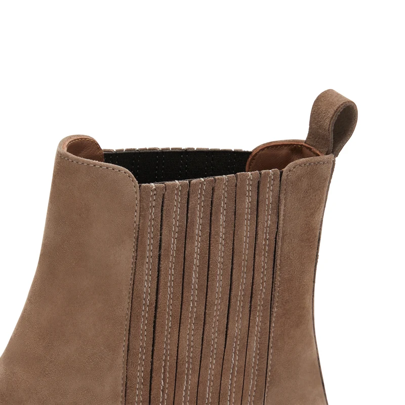 Isabel Bernard Vendôme Chey Taupe Suède Chelsea Boots IB53000SS-178-36
