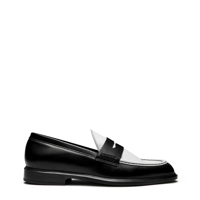 Isabel Bernard Vendôme Blandine Zwart en Wit Kalfsleren Loafers IB51015-10176-37