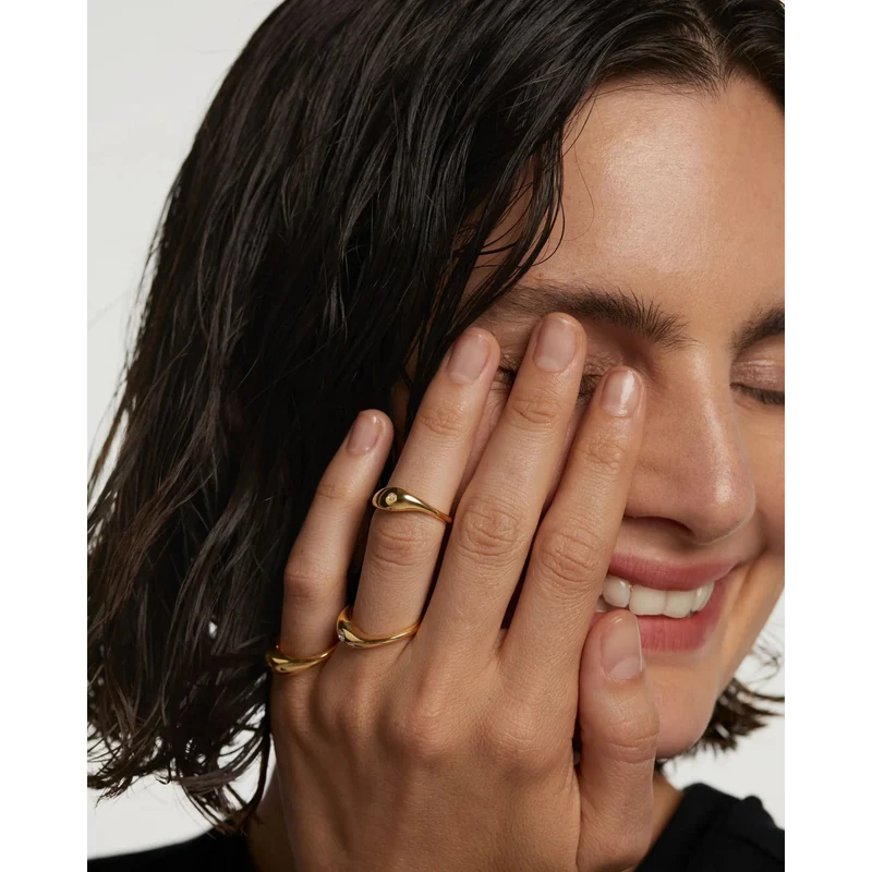 P D Paola The New Essentials 925 Sterling Silver Ring AN01-994-10 Gold Plated
