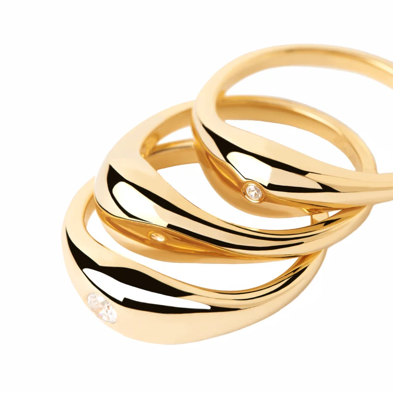 P D Paola The New Essentials 925 Sterling Silver Ring AN01-994-10 Gold Plated