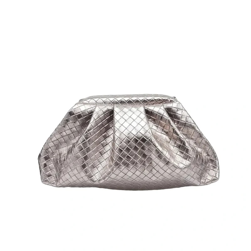 Bolso Nube Escamado Metalizado Bronce Rosé