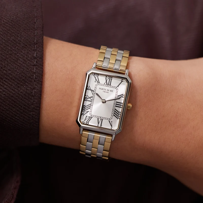Parte di Me Orologio rechthoekig dameshorloge goud- en zilverkleurig PDM09022