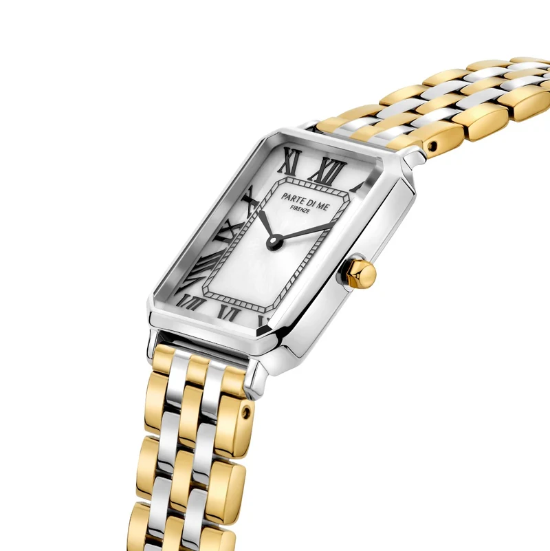 Parte di Me Orologio rechthoekig dameshorloge goud- en zilverkleurig PDM09022