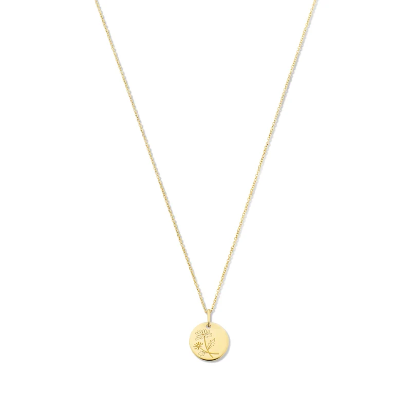 Violet Hamden Venus 925 Sterling Zilveren Gold Plated Ketting met Geboortebloem VH340025-DEC