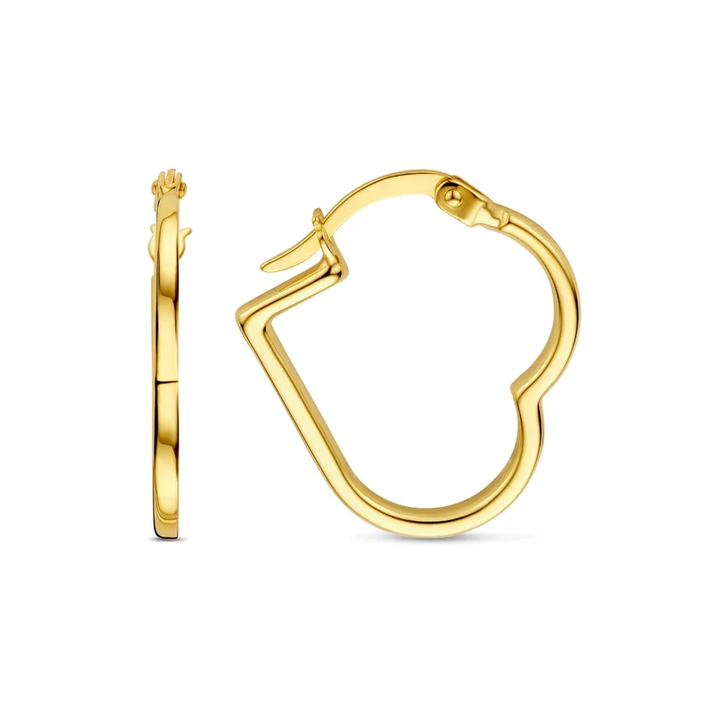 Beloro Jewels Della Spiga Luna 9 Karaat Hartjes Oorbellen BO360081