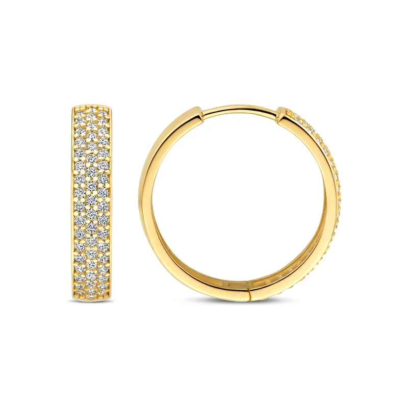 Beloro Jewels Monte Napoleone Stella 9 karaat oorringen met zirkonia BO360087