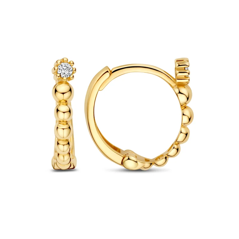 Beloro Jewels Monte Napoleone Milena 9 karaat oorringen met zirkonia (11 mm) BO360098