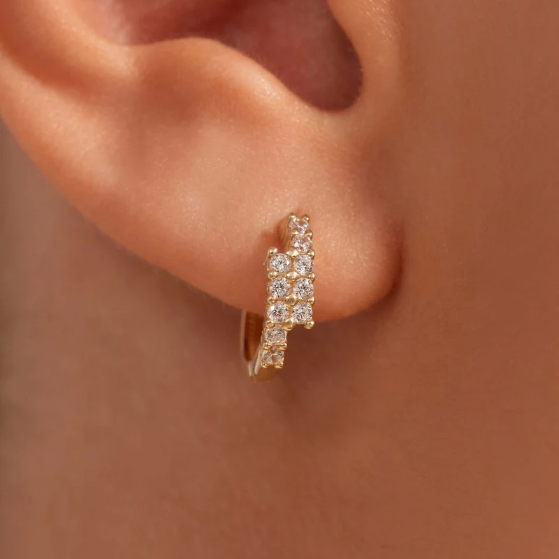 Beloro Jewels Monte Napoleone Joley 9 karaat oorringen met zirkonia stenen (9,7 mm) BO360117