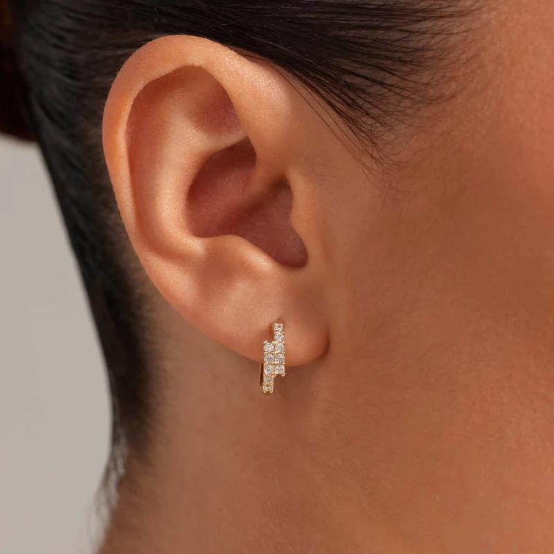 Beloro Jewels Monte Napoleone Joley 9 karaat oorringen met zirkonia stenen (9,7 mm) BO360117