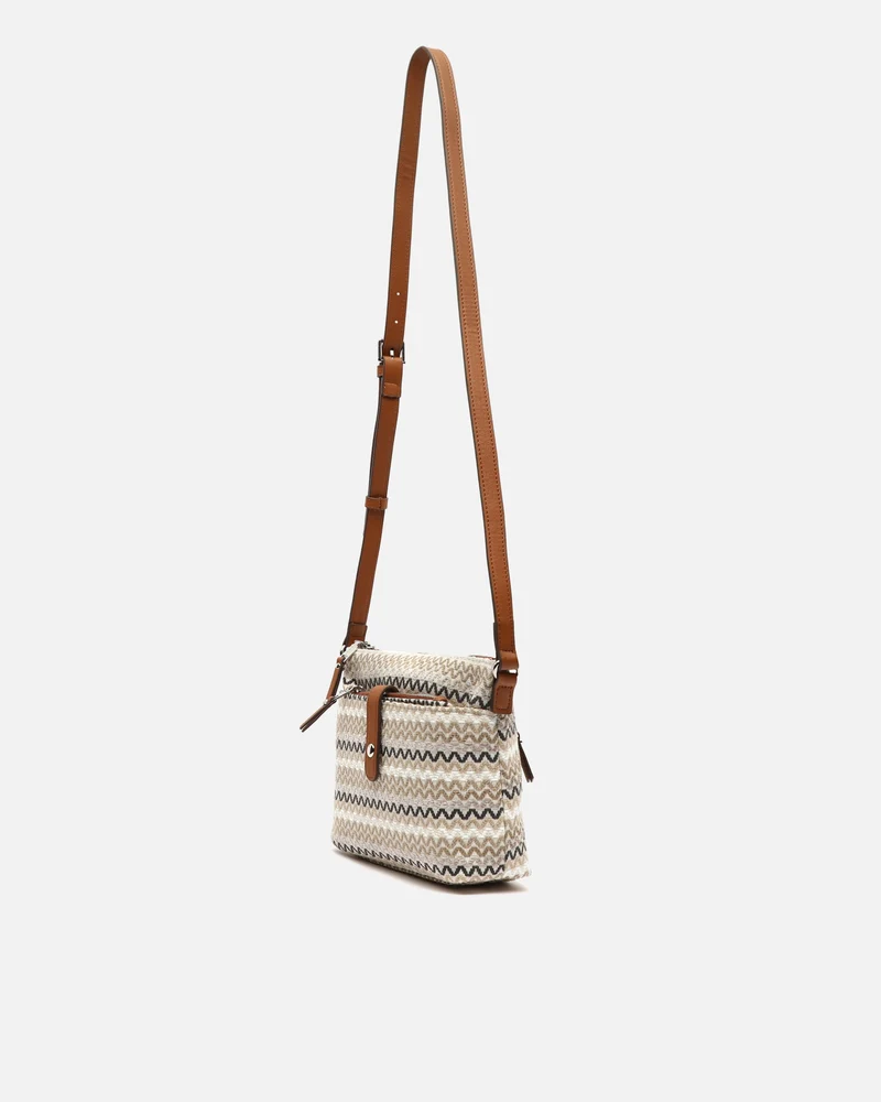 Tarvos bolso bandolera pequeño con estampado jacquard y neceser pequeño