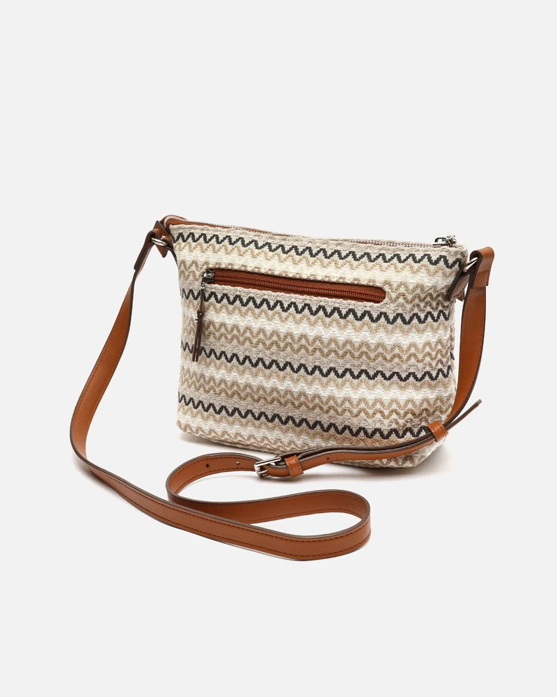 Tarvos bolso bandolera pequeño con estampado jacquard y neceser pequeño