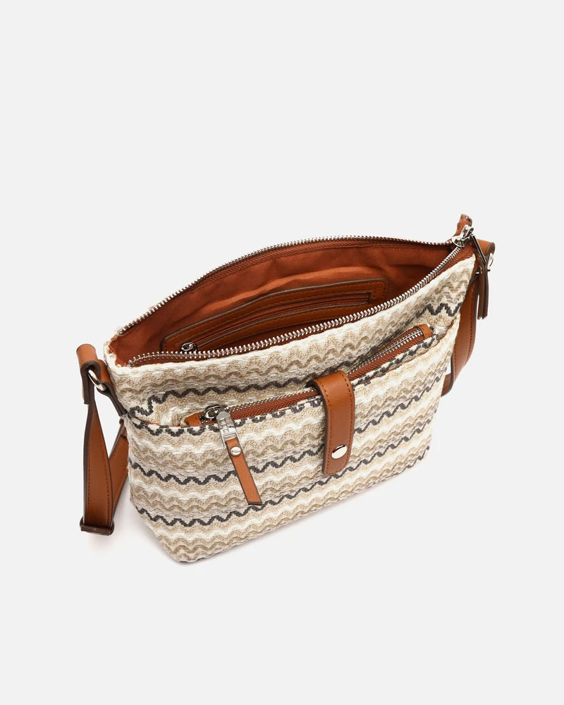 Tarvos bolso bandolera pequeño con estampado jacquard y neceser pequeño