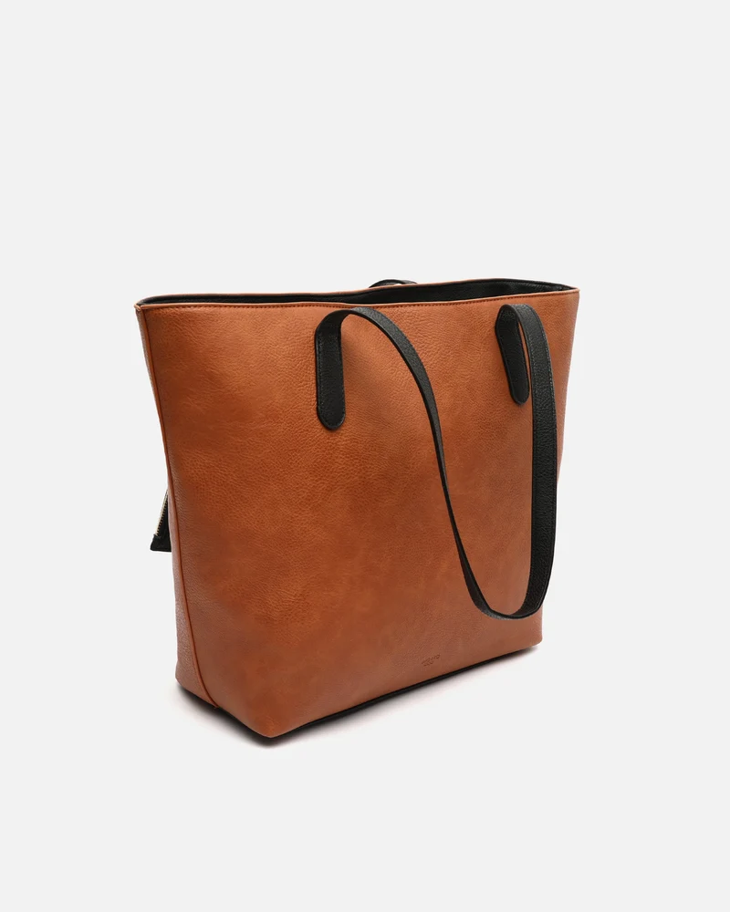 Minervina bolso shopper grande tricolor con colgante