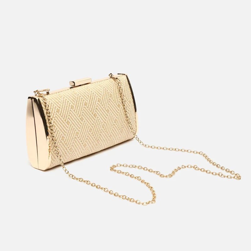 Retni bolso bandolera pequeño de fiesta efecto rafia con cadena