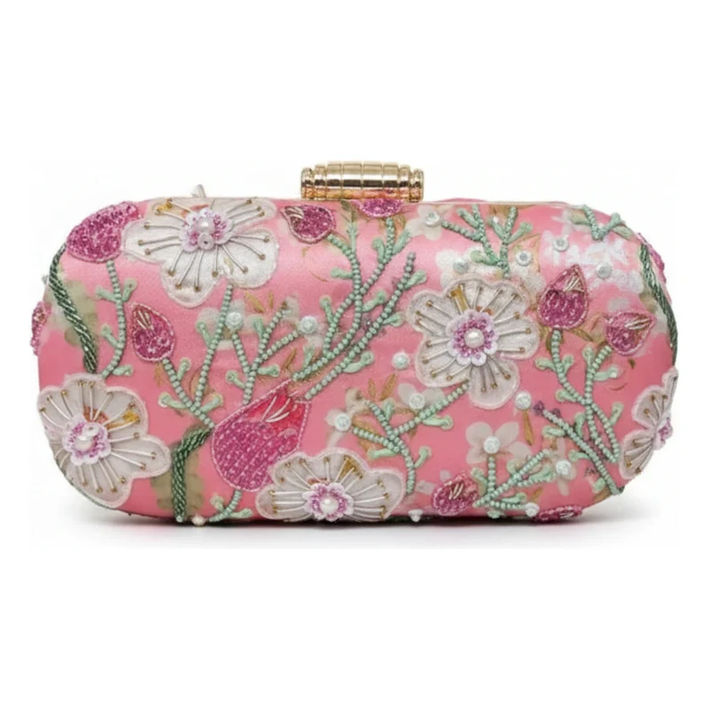 Bolso Ovalado Lennox Florisse Rosa y Verde
