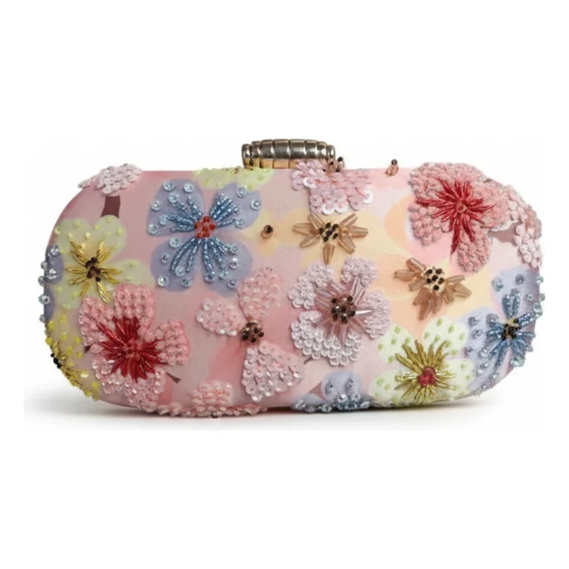 Bolso Ovalado Lennox Floris Rosa, Azul y Amarillo Pastel