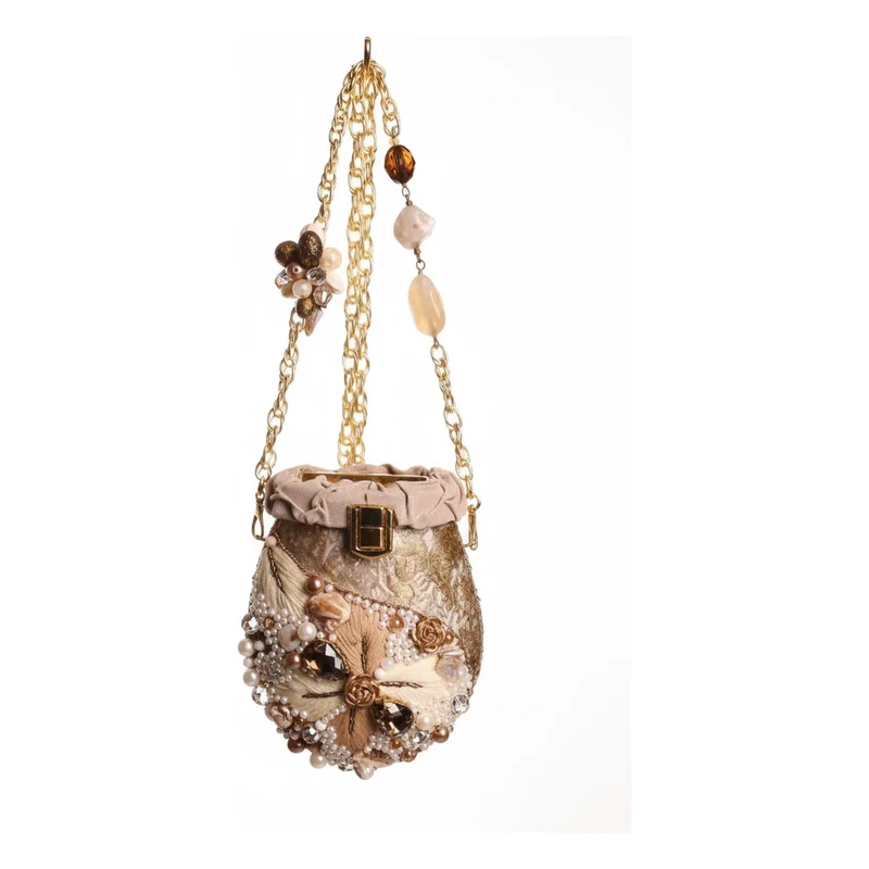 Bolso Cofre Bombonera Joya Lusteria Dorado