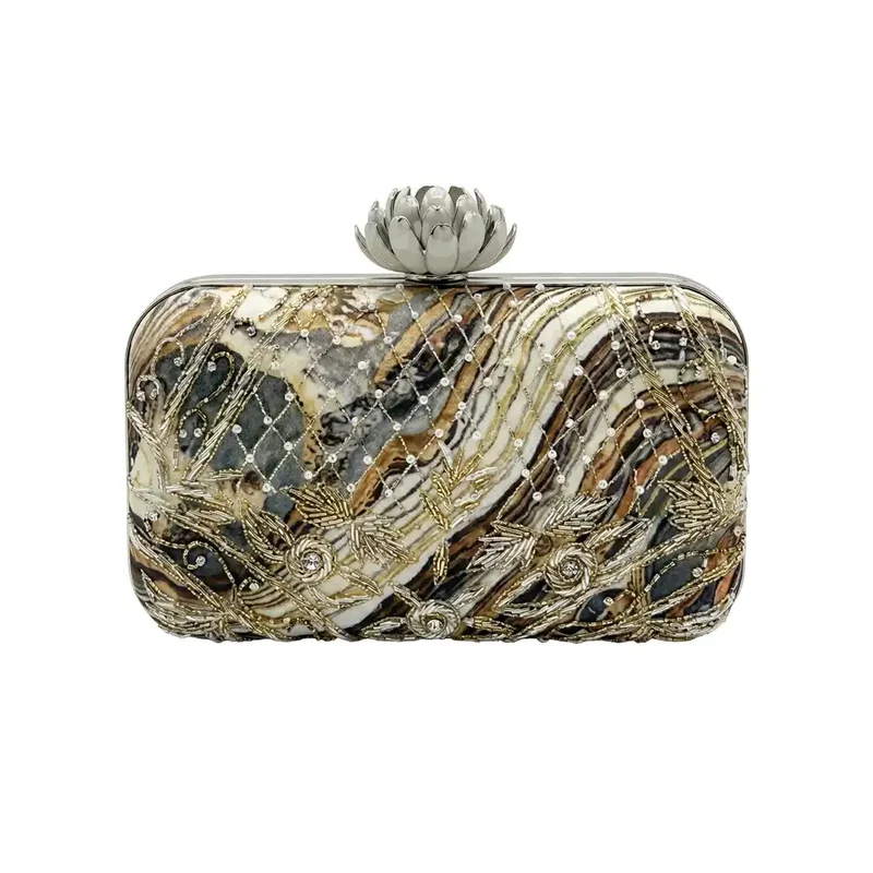 Bolso Loto Rangiroa Plata Marrón
