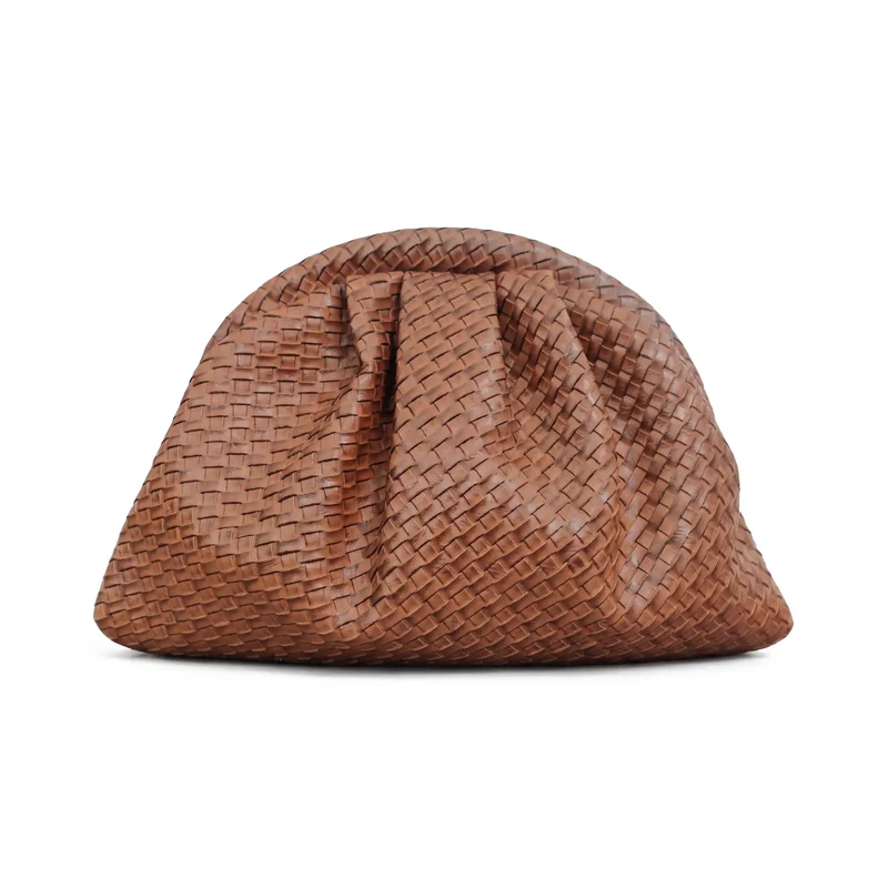 Bolso Nube Trenzado Marrón