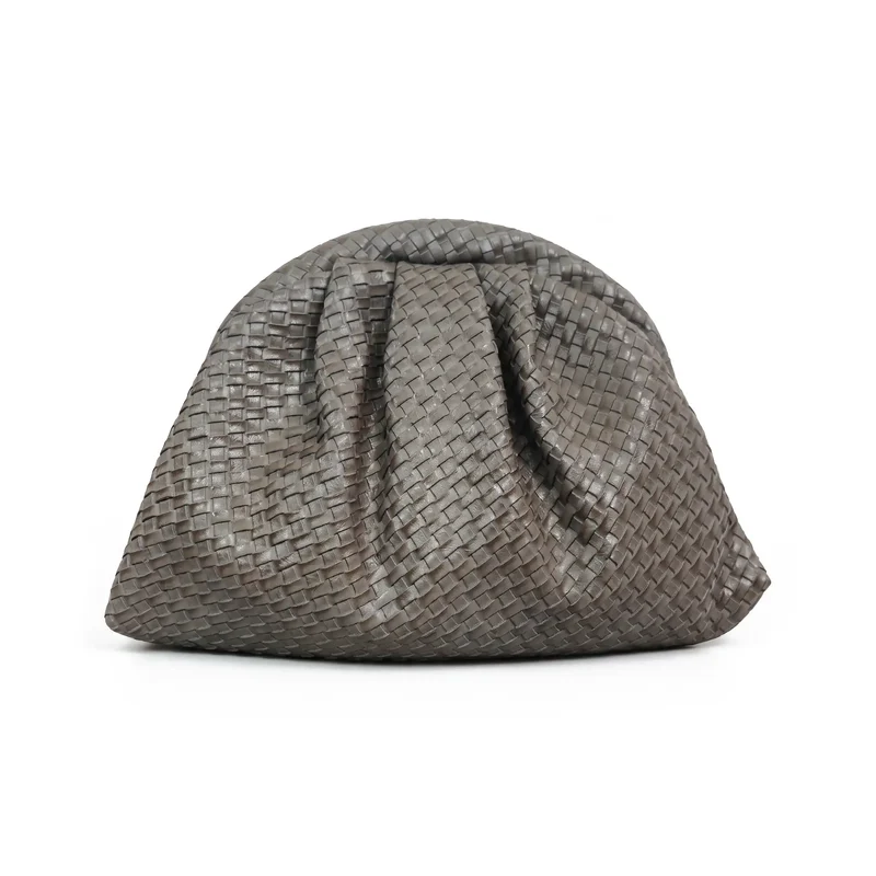 Bolso Nube Trenzado Gris
