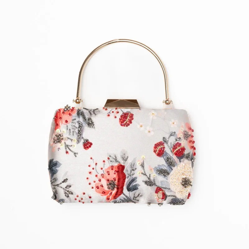 Bolso Asa Maru Gris y Rojo