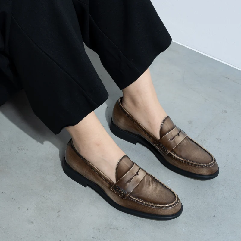 Isabel Bernard Vendôme Blandine mokka loafers van spazzolato leer IB51015-639-36