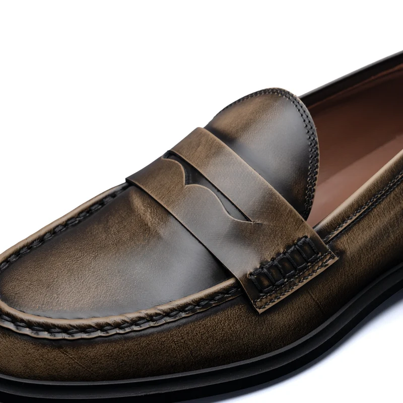 Isabel Bernard Vendôme Blandine mokka loafers van spazzolato leer IB51015-639-36