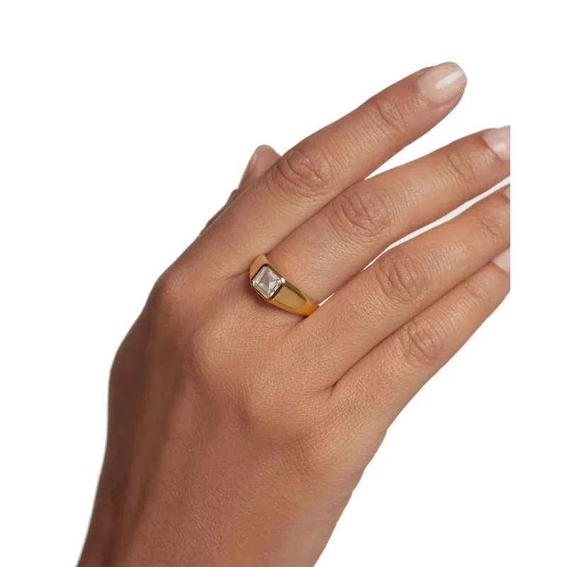 P D Paola The New Essentials 925 Sterling Silver Ring AN01-984-10 Gold Plated
