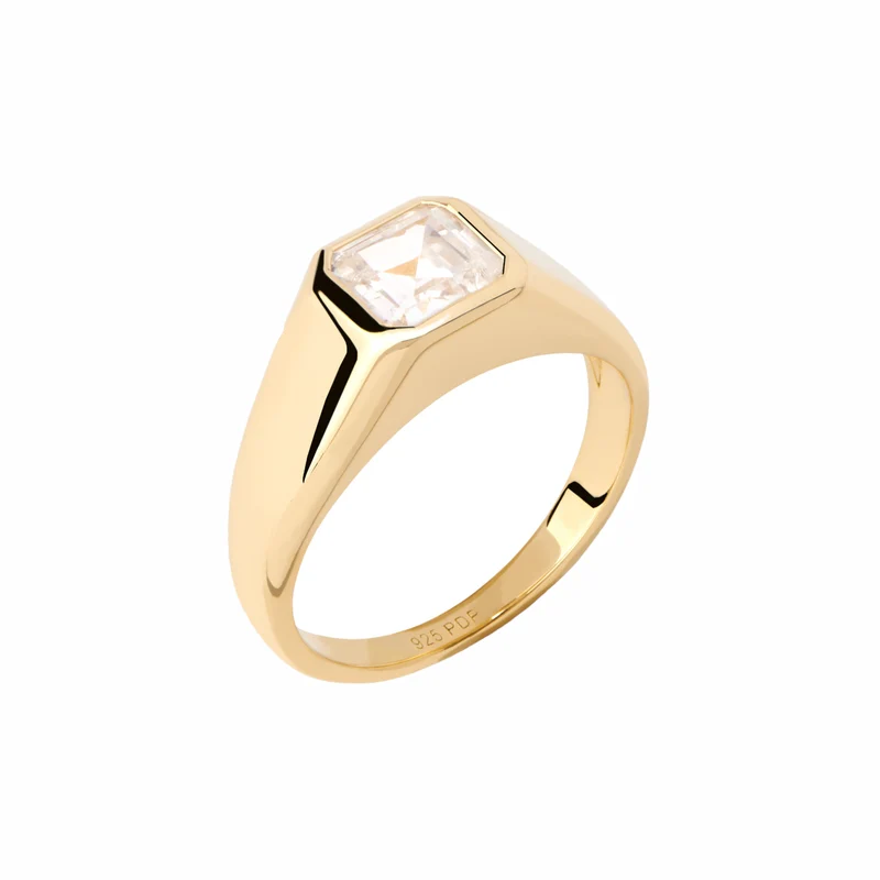P D Paola The New Essentials 925 Sterling Silver Ring AN01-984-10 Gold Plated